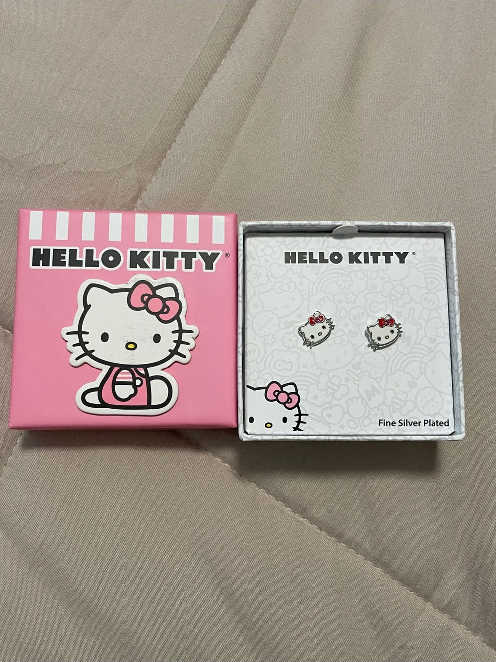 Hello Kitty Pink, White & Red Stud Earrings Gift Set